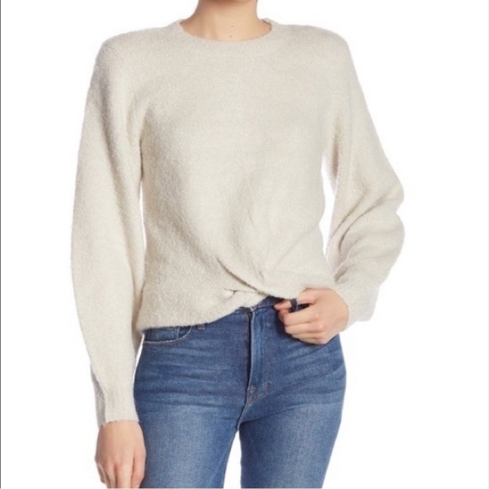 Joie Stavan Twist Front Sweater Metallic Knit